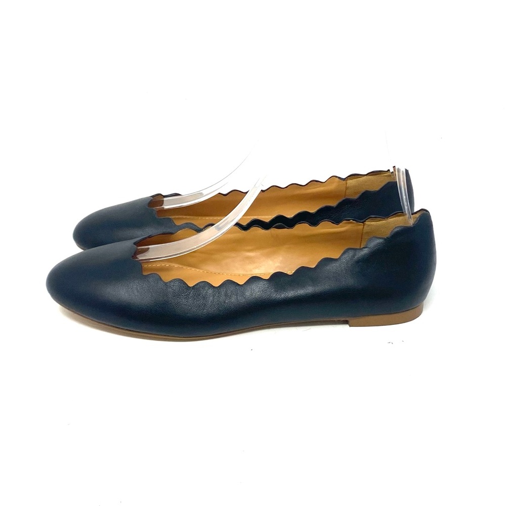 J. Crew black flats, scalloped edge